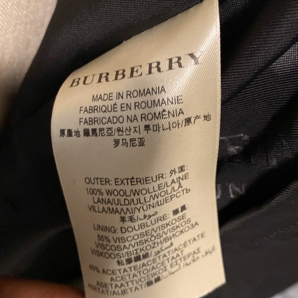 NWOT BURBERRY STUNNING MENS 100% WOOL PEA COAT SIZE LARGE/ 52 EXCELLENT CONDITI - Picture 16 of 16